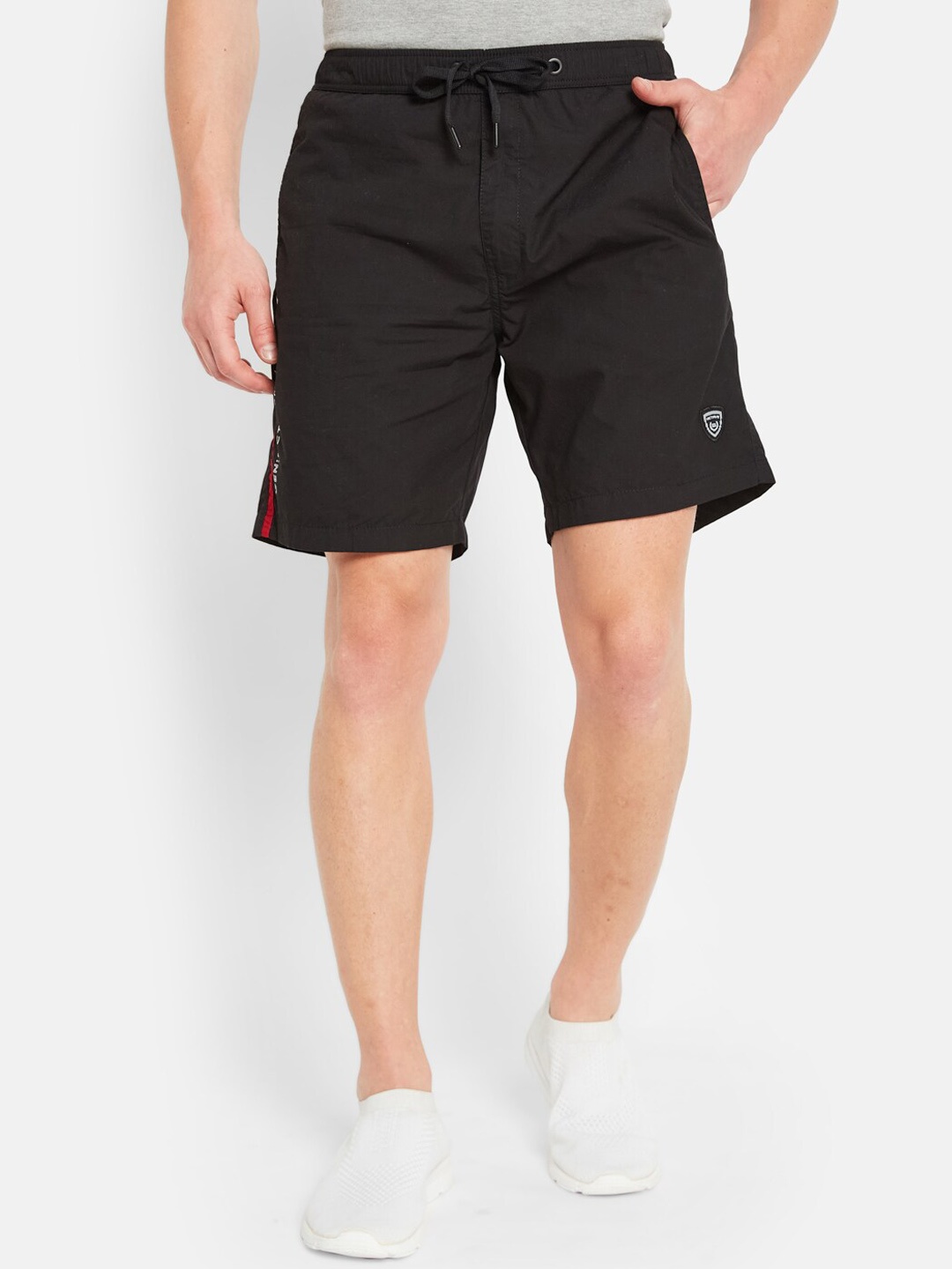 

Octave Men Mid Rise Cotton Sports Shorts, Black