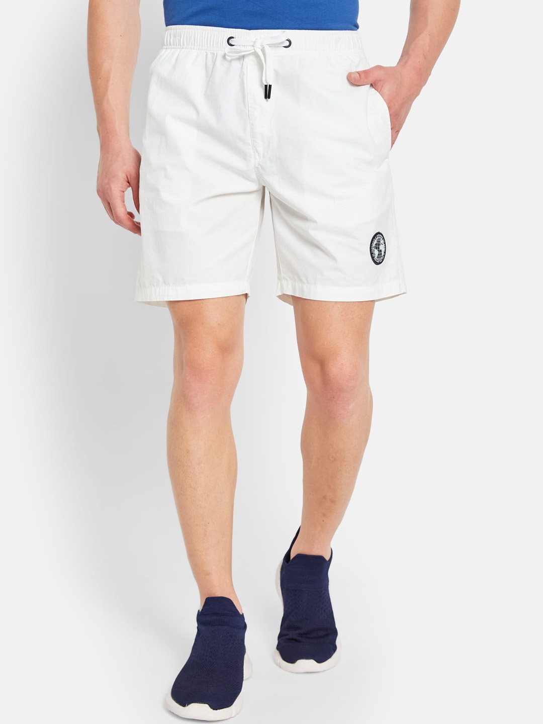 

Octave Men Mid Rise Cotton Sports Shorts, White