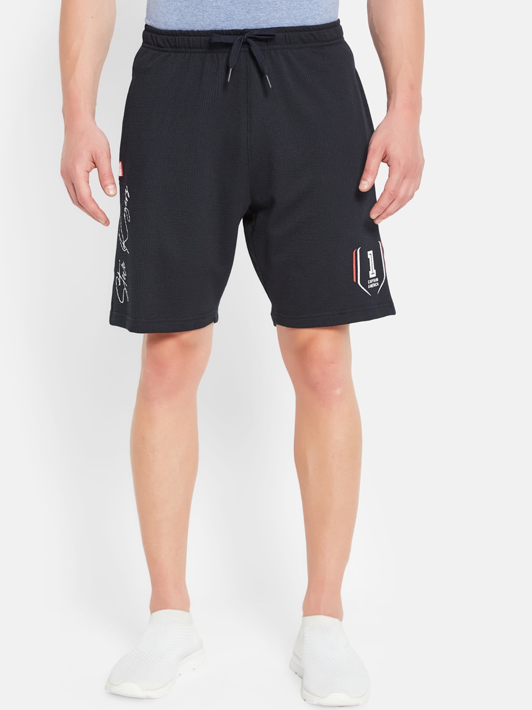 

Octave Men Mid Rise Cotton Sports Shorts, Navy blue