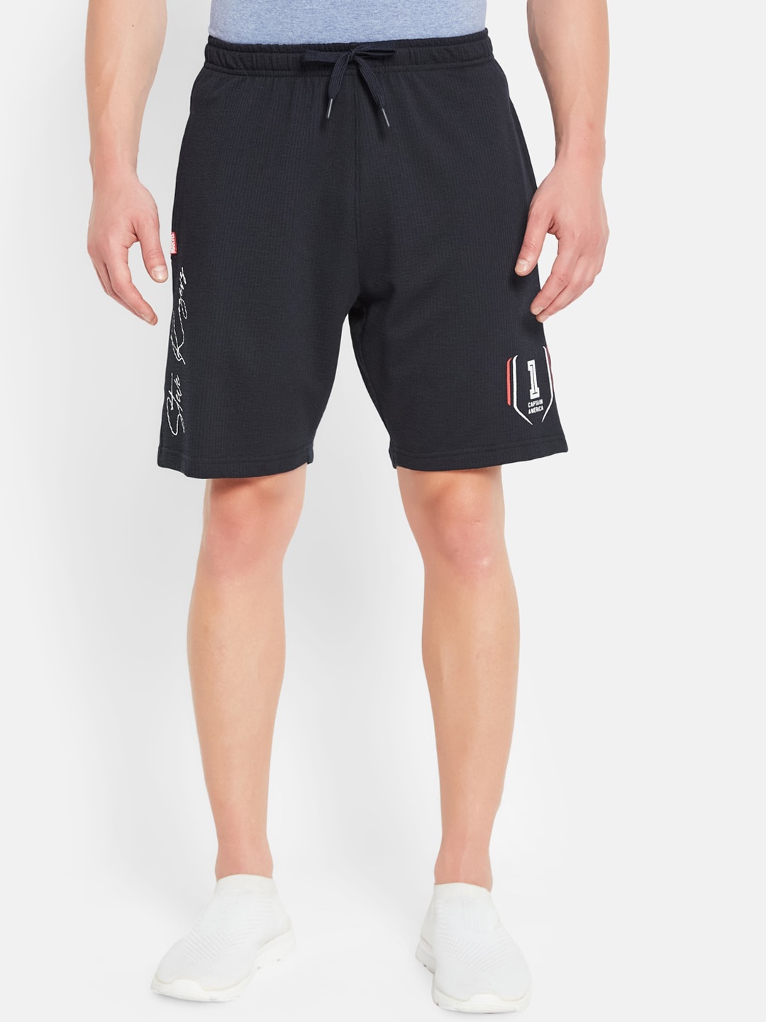 

Octave Men Mid-Rise Regular Fit Cotton Sports Shorts, Navy blue