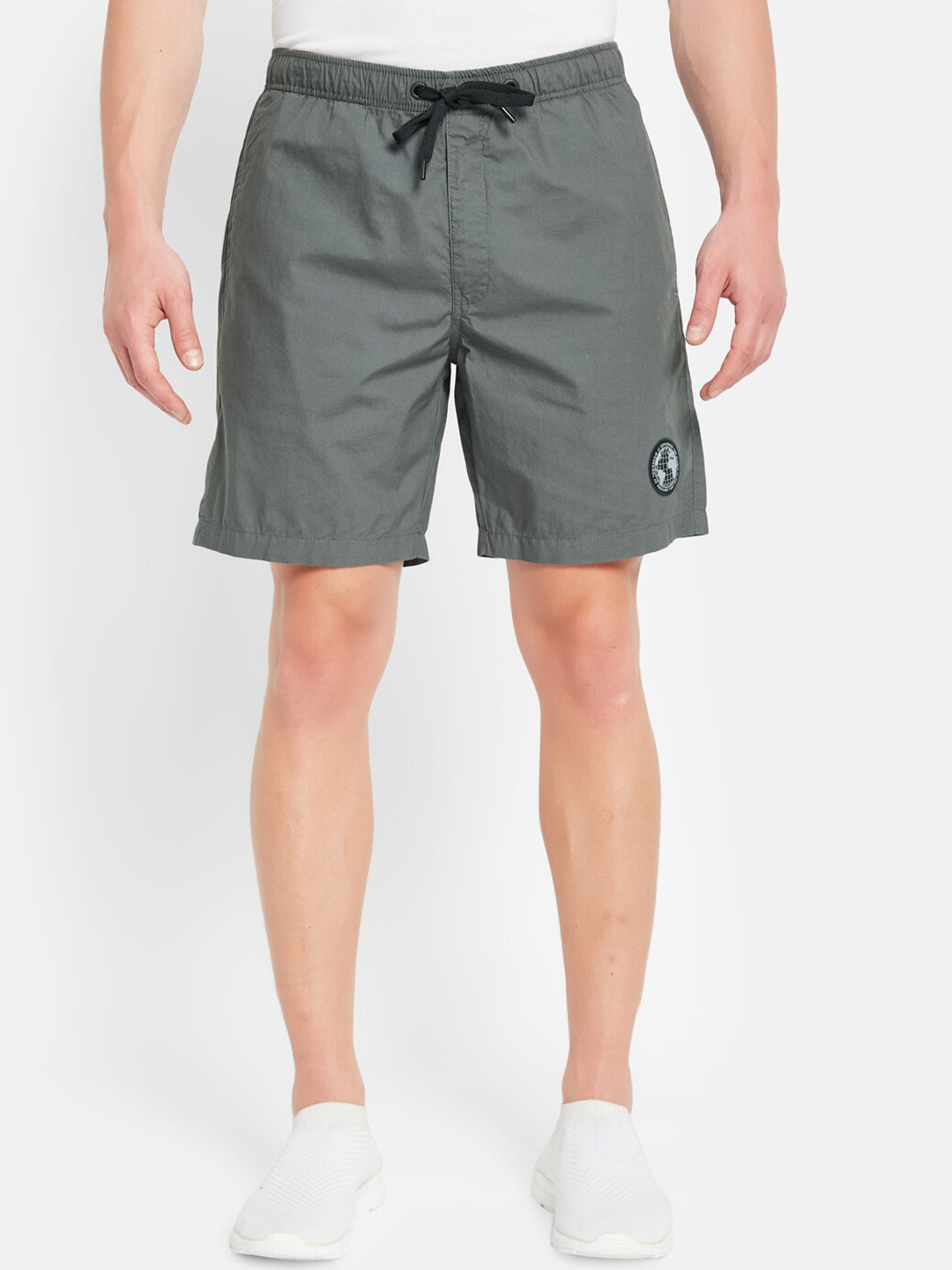 

Octave Men Mid Rise Cotton Sports Shorts, Grey