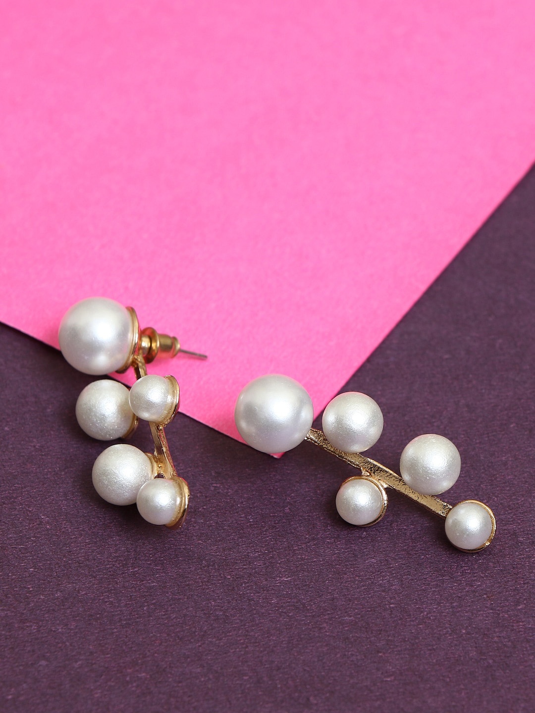 

DressBerry Gold-Plated Classic Pearl Drop Earrings