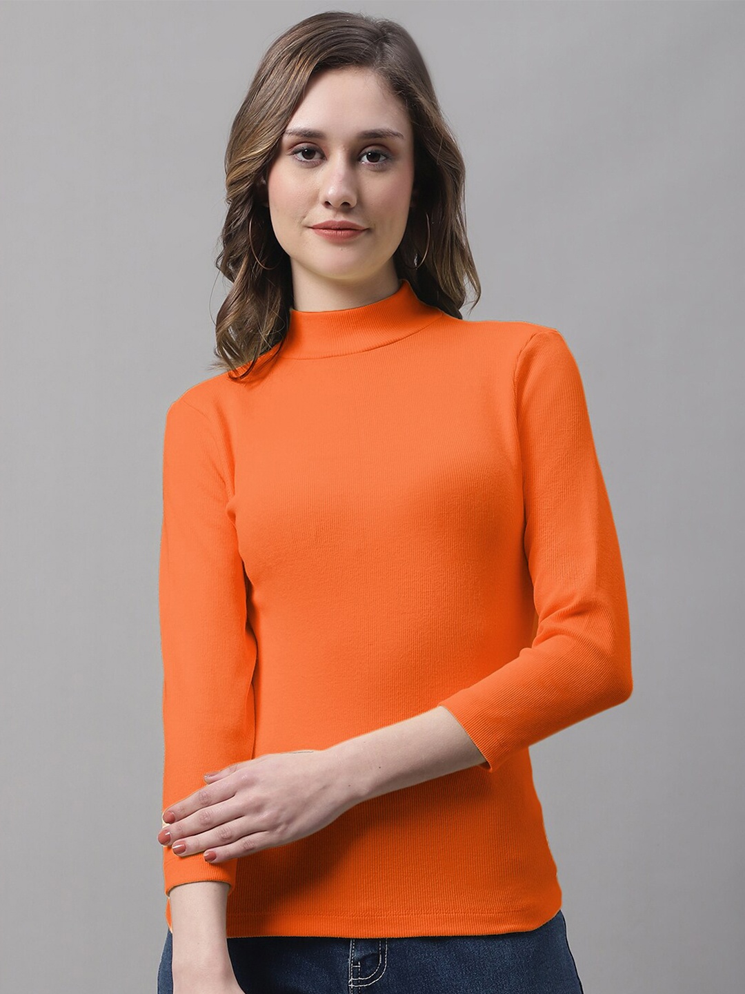 

FBAR High Neck Fitted Top, Orange