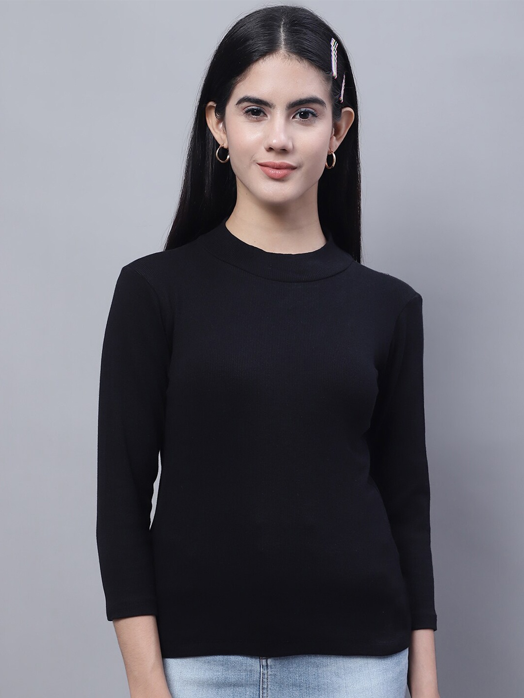 

FBAR High Neck Fitted Top, Black