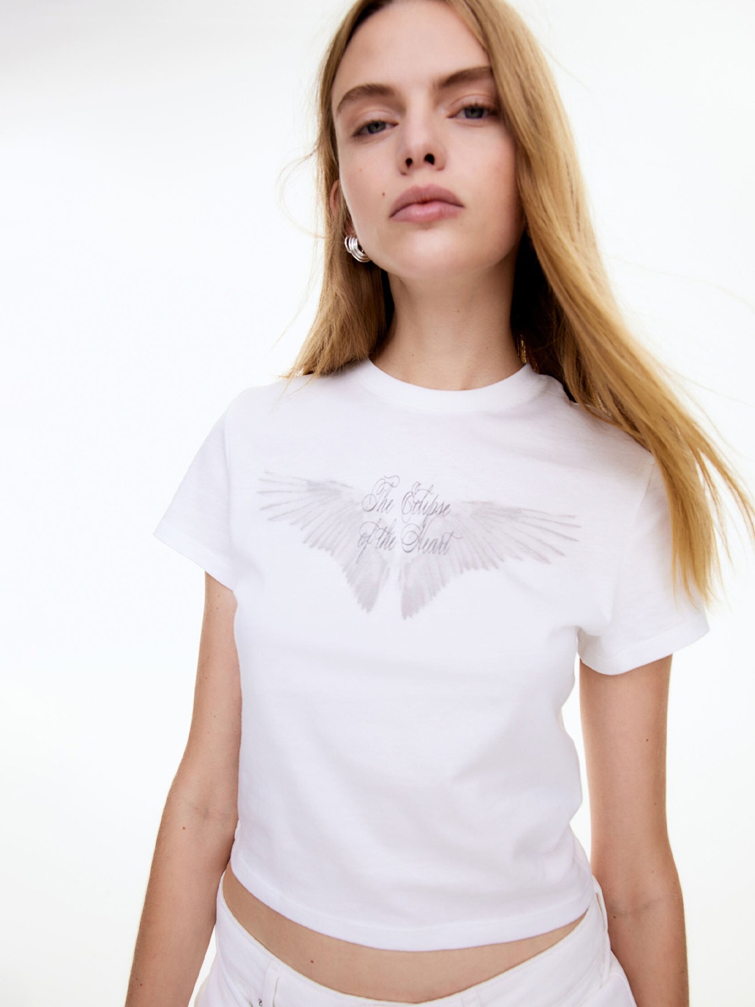 

H&M Pure Cotton Printed T-shirt, White