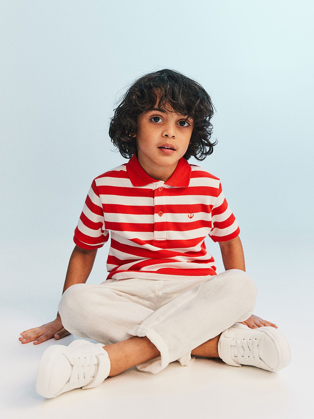 

H&M Boys Cotton Pique Polo Shirt, Red