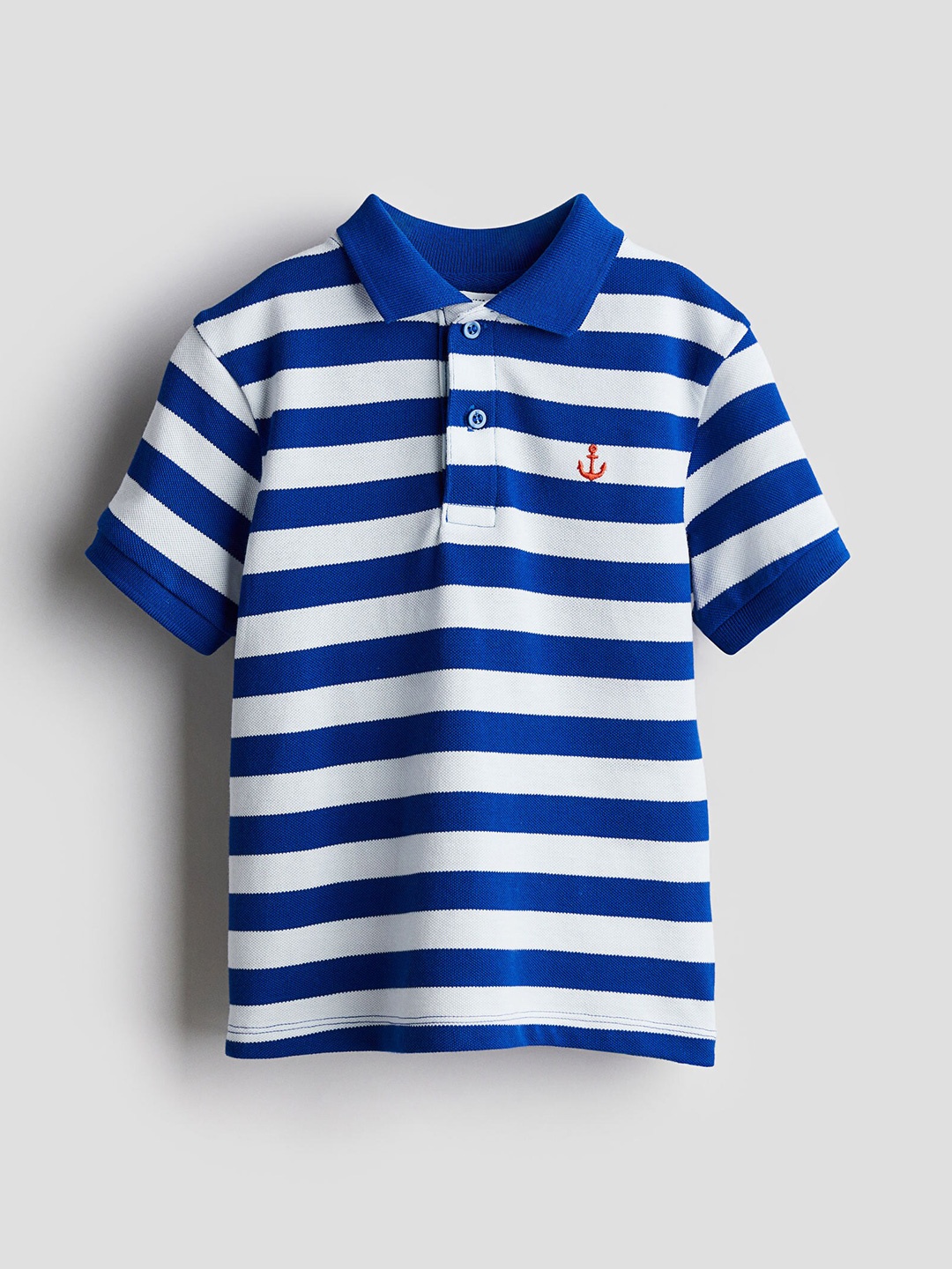 

H&M Boys Cotton Piqu Polo Shirt, Blue