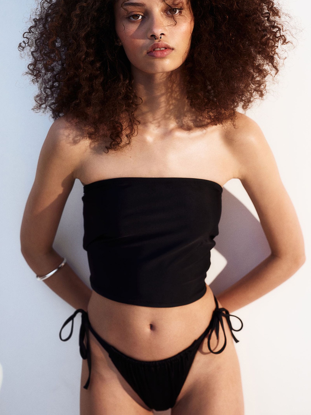 

H&M Tie-Tanga Bikini Bottoms, Black