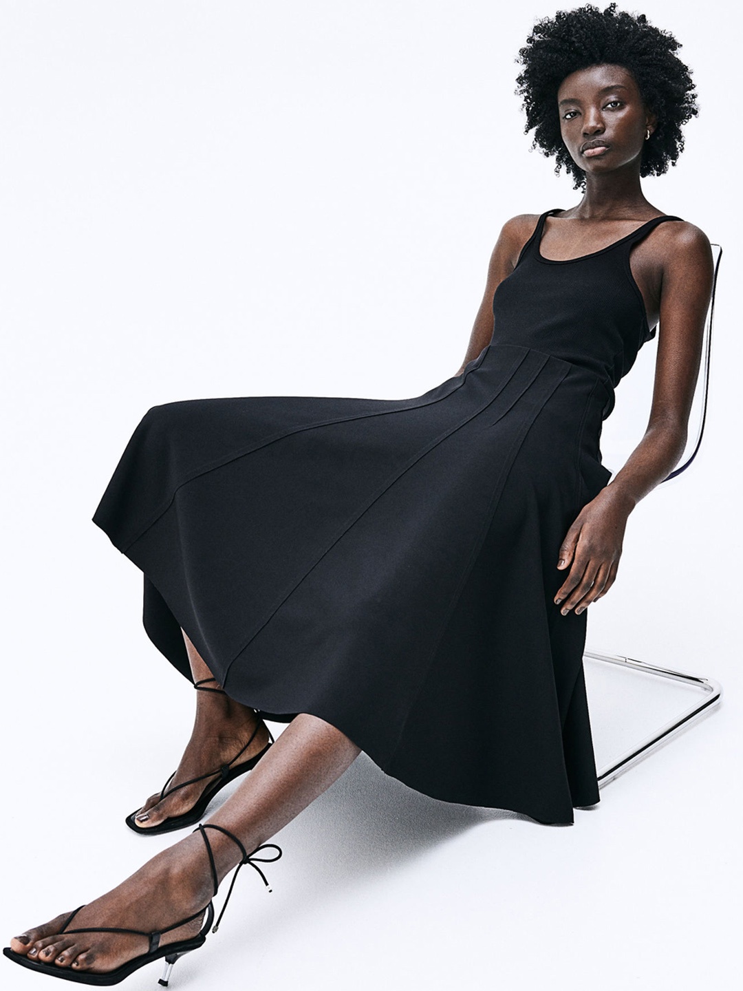 

H&M A-Line Skirt, Black
