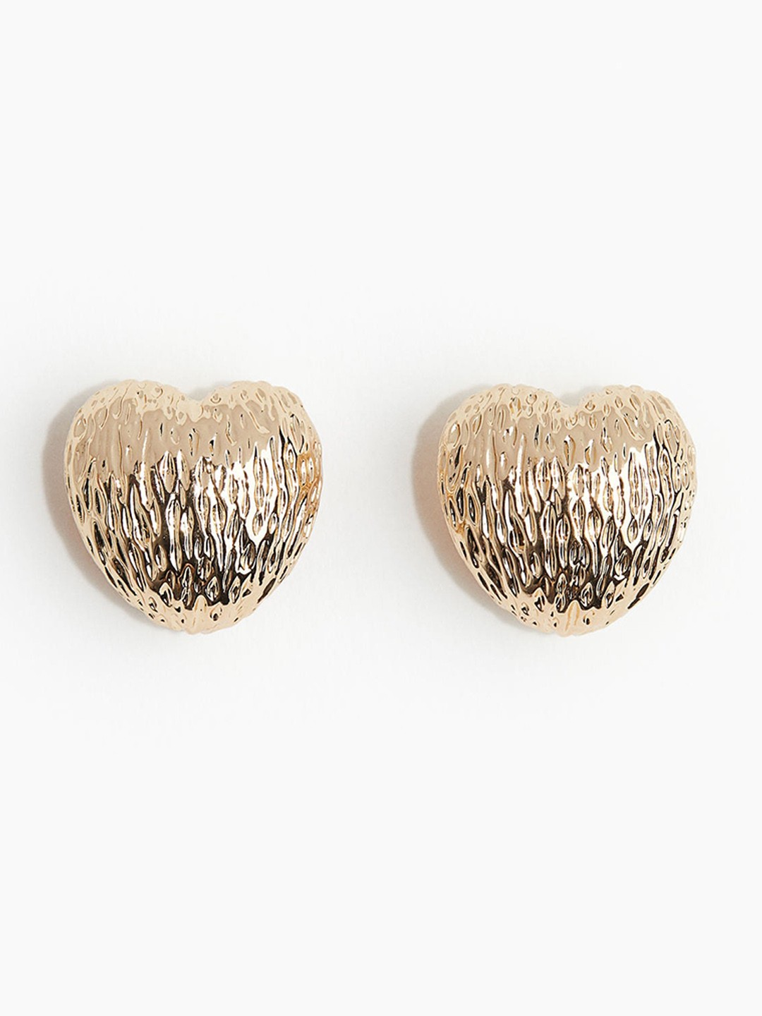 

H&M Heart-Shaped Dome Earrings, Gold