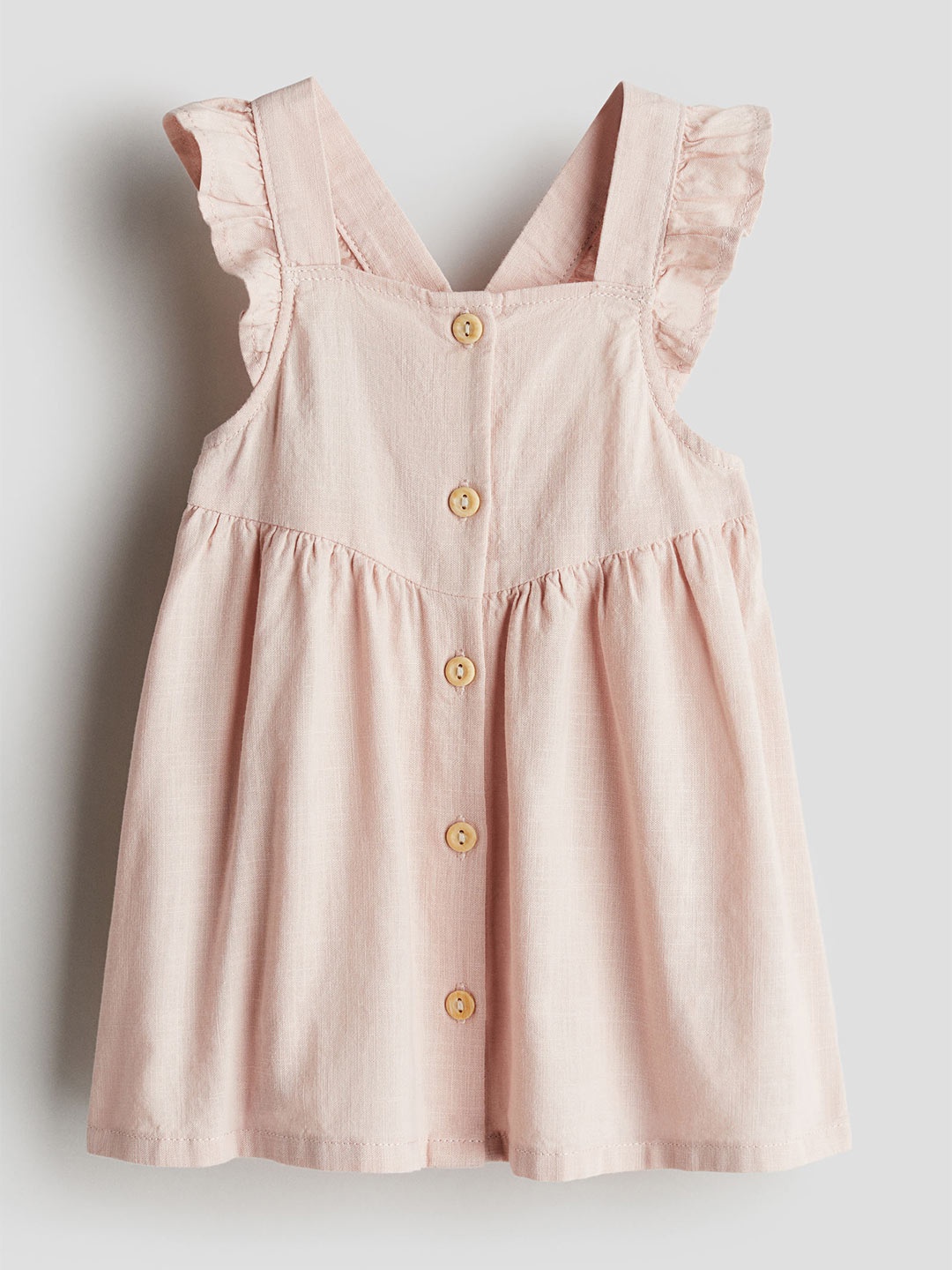 

H&M Girls Flounce-Trimmed Cotton Dress, Pink