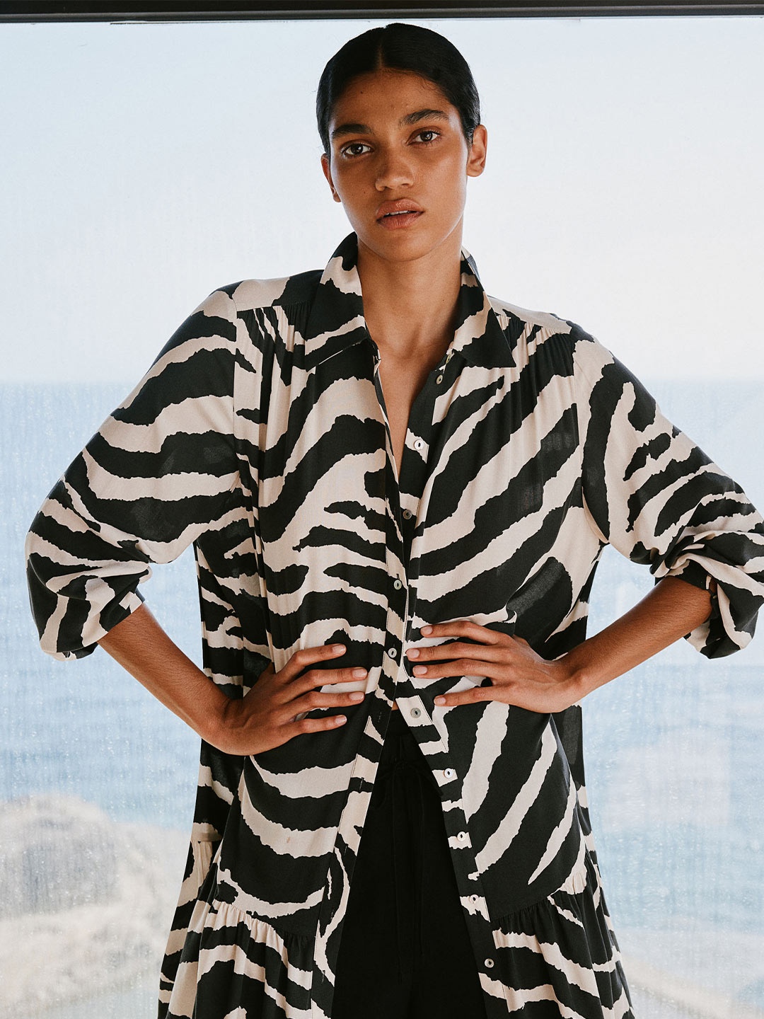 

H&M Oversized Shirt Dress, Grey