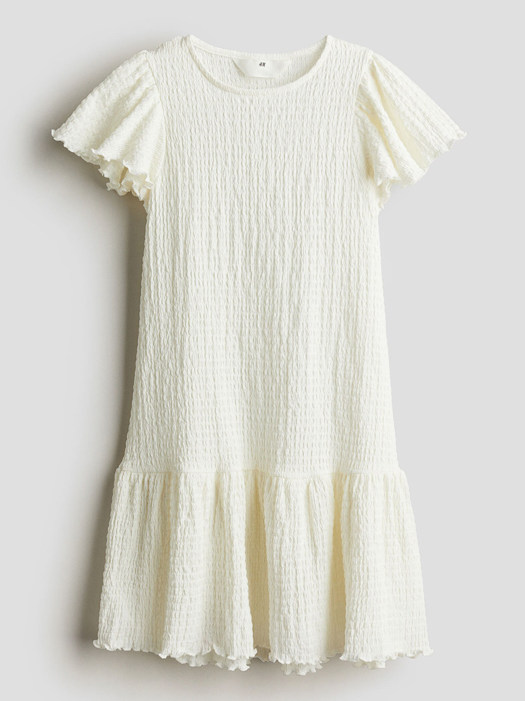 

H&M Girls Flutter-Sleeved Jersey Dress, Black