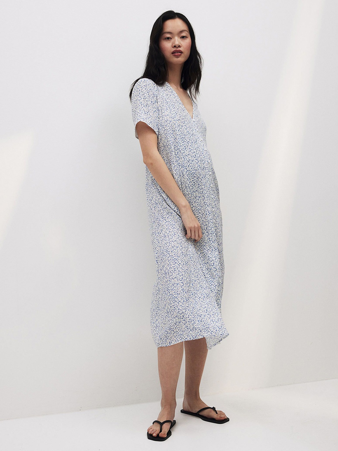 

H&M Mama Button-Front Dress, White
