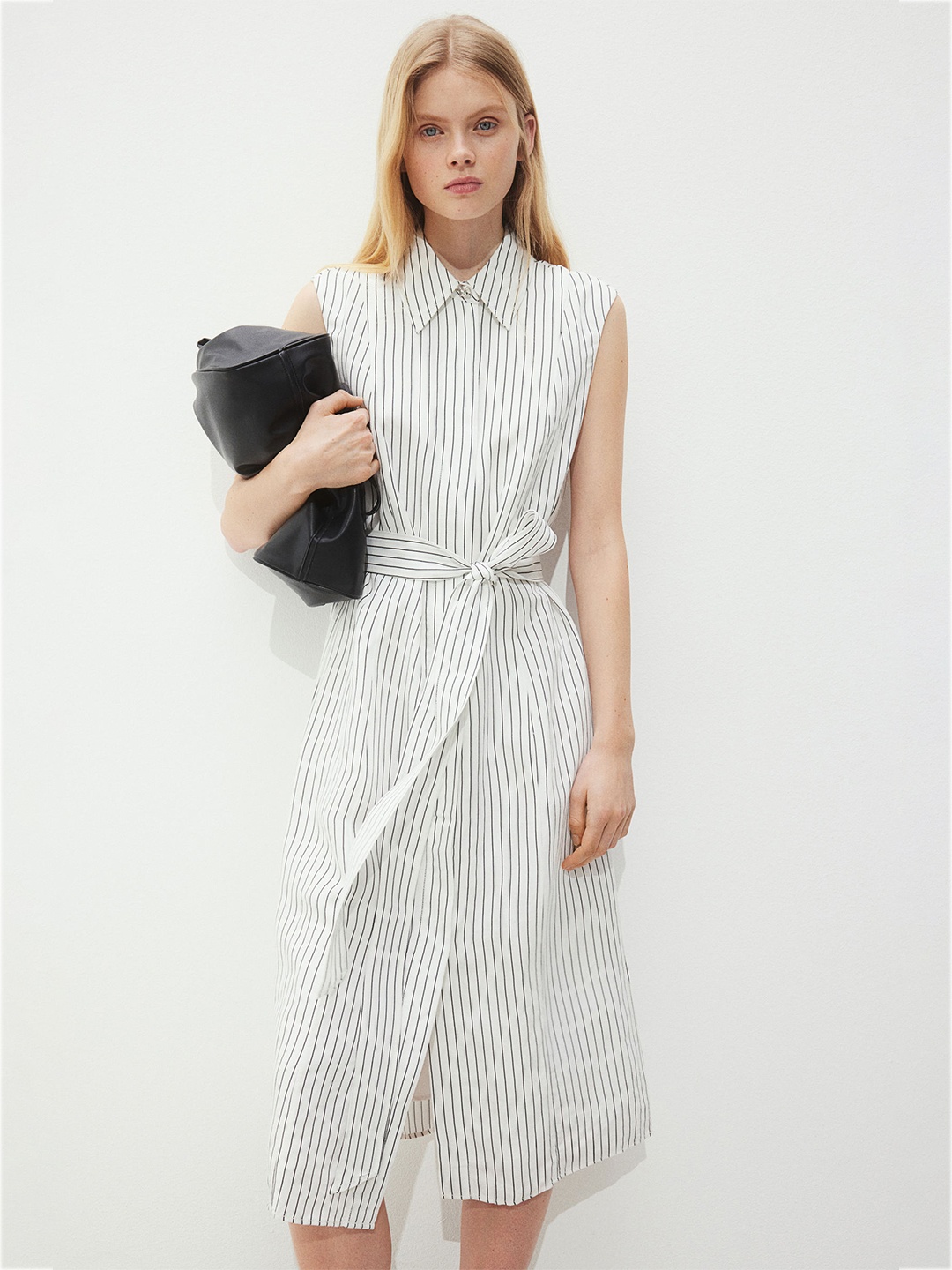 

H&M Linen-Blend Shirt Dress, White