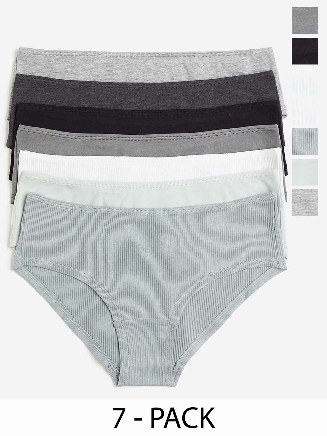 

H&M Women 7-Pack Hipster Briefs, Turquoise blue