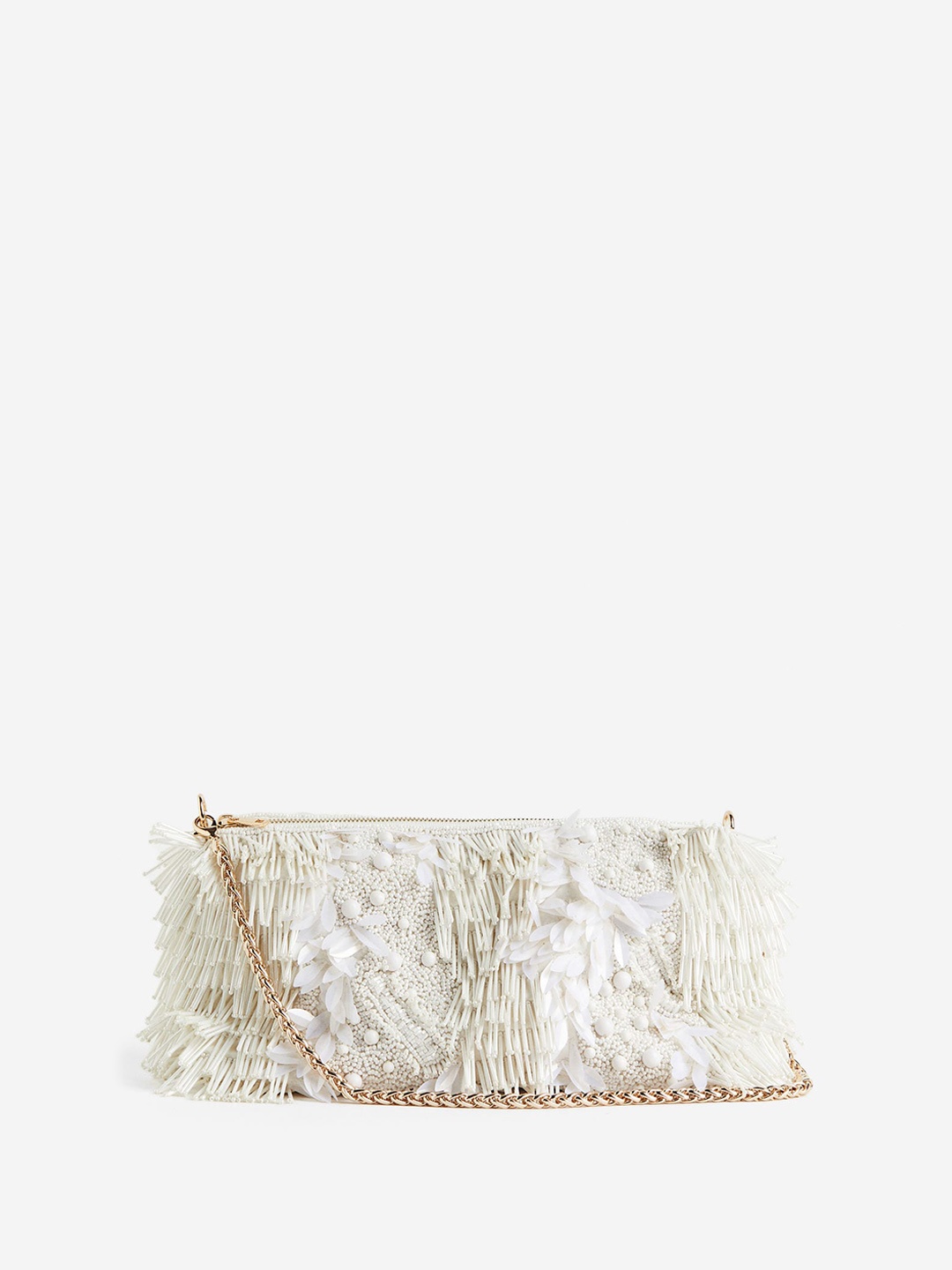 

H&M Beaded Shoulder Bag, White