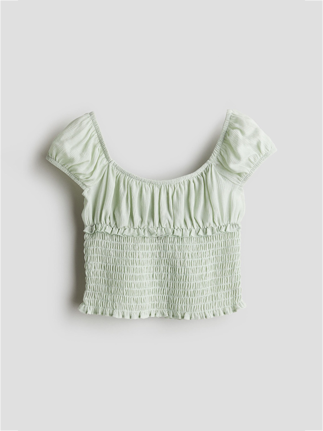 

H&M Girls Smocked Top, Green