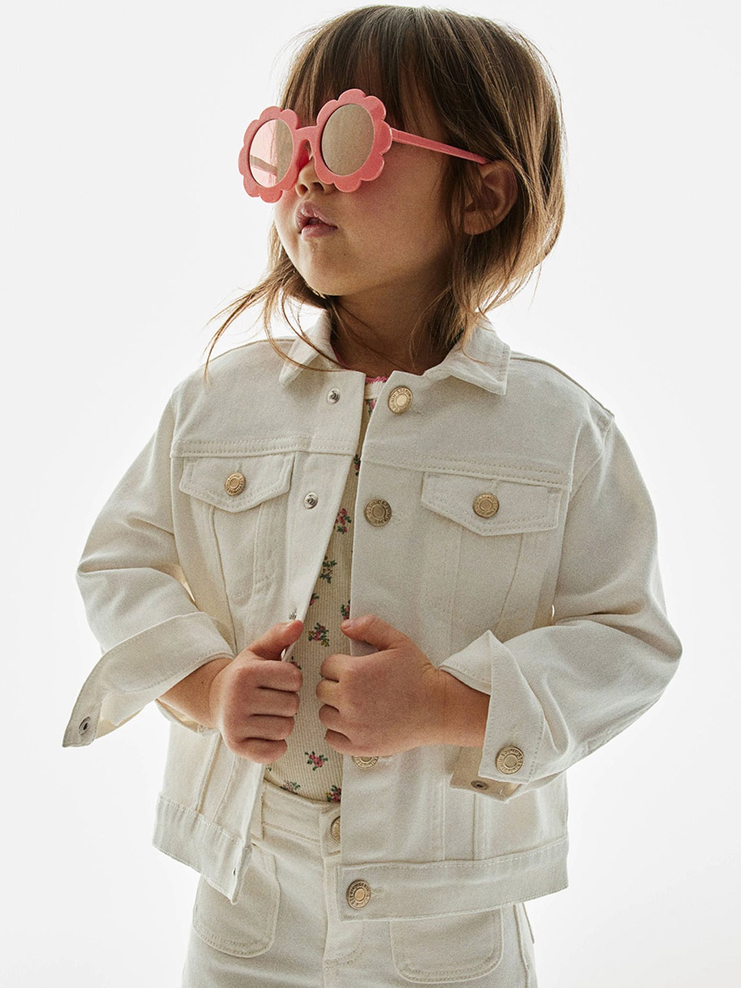 

H&M Girls Denim Jacket, White