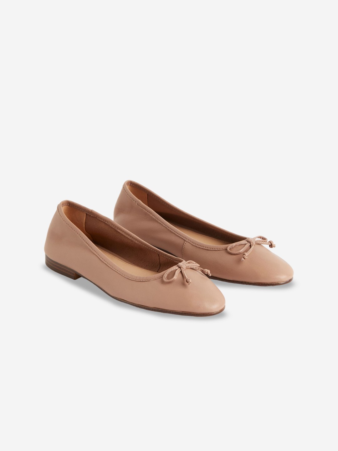 

H&M Leather Ballet Pumps, Beige
