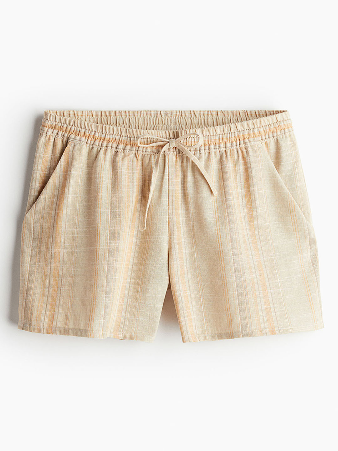 

H&M Women Linen-Blend Pull-On Shorts, Beige