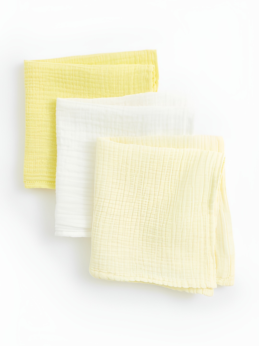 

H&M 3-Pack Muslin Comfort Blankets, Yellow