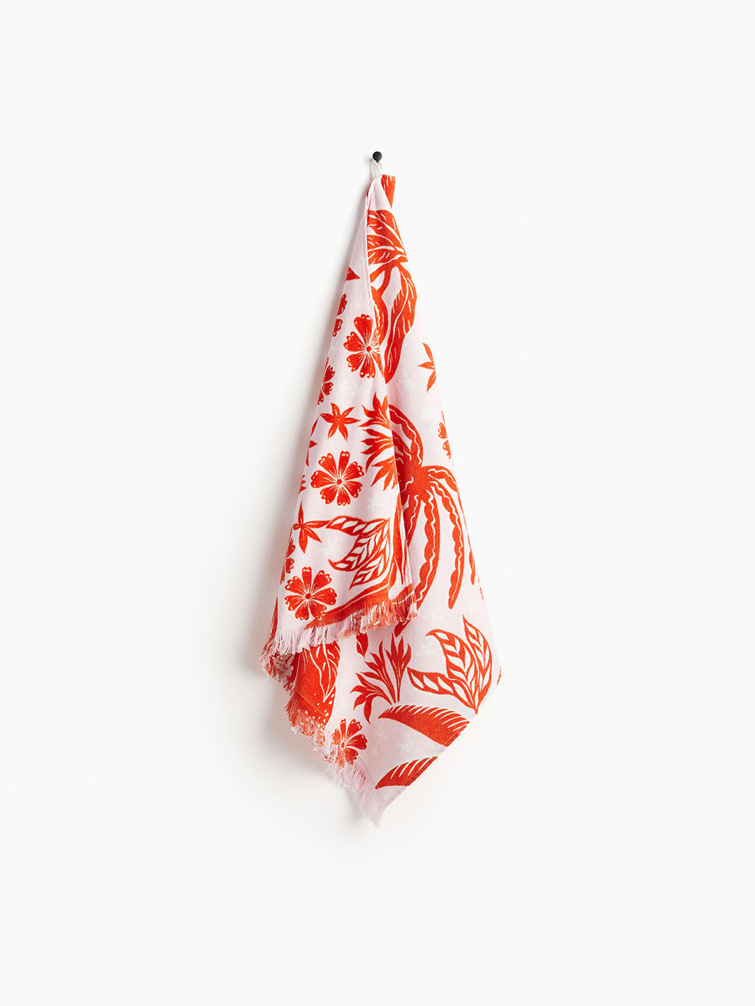 

H&M White Pure Cotton Patterned Beach Towel