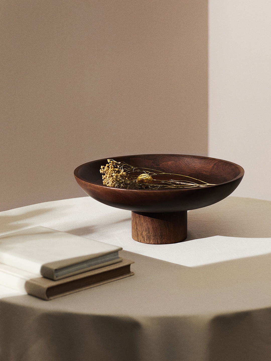 

H&M Brown Wooden Pedestal Bowl
