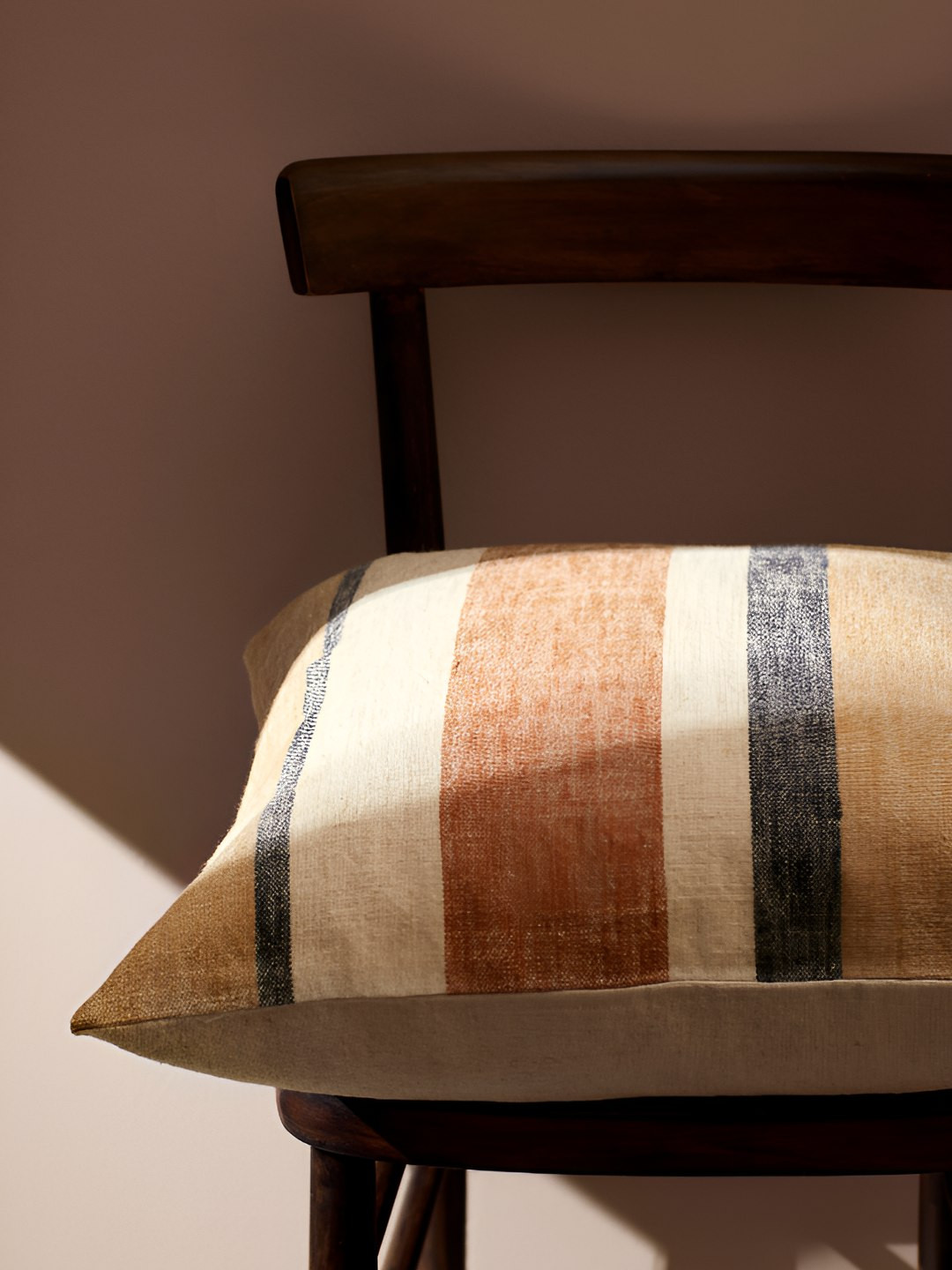 

H&M Beige Striped Linen-Blend Cushion Cover