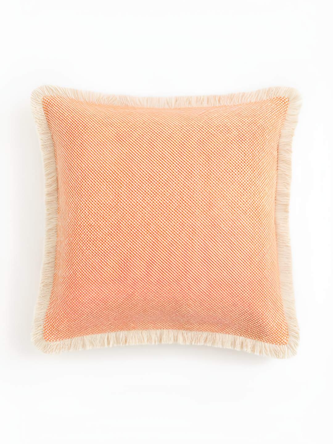 

H&M Orange Fringed Cotton Cushion Cover