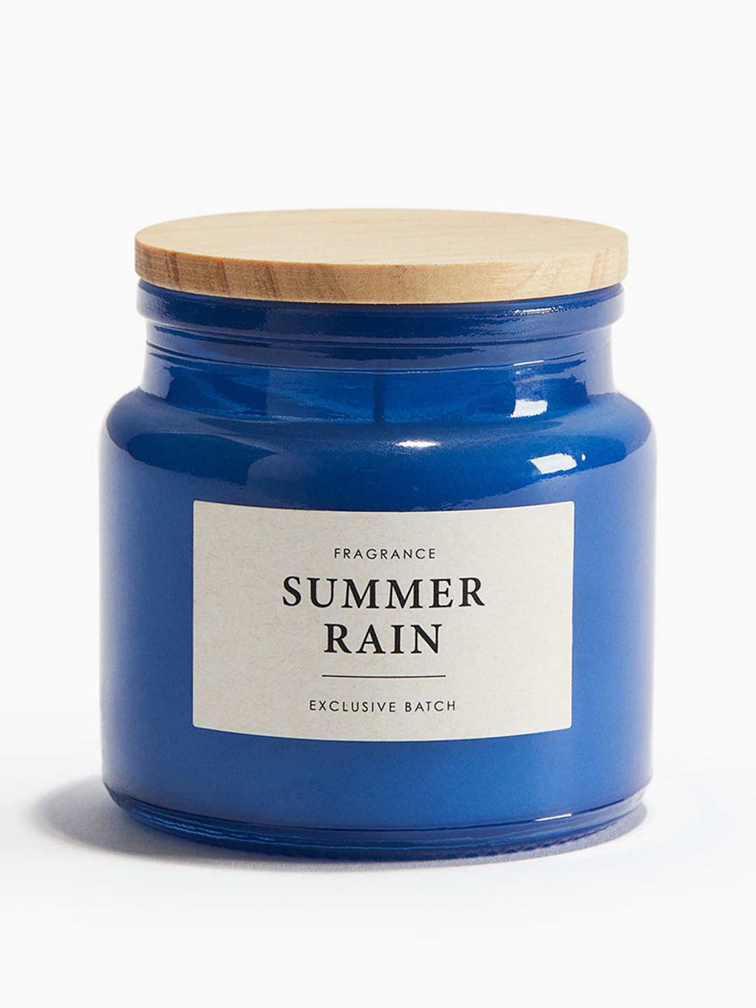 

H&M Blue Scented Candle In Glass Holder
