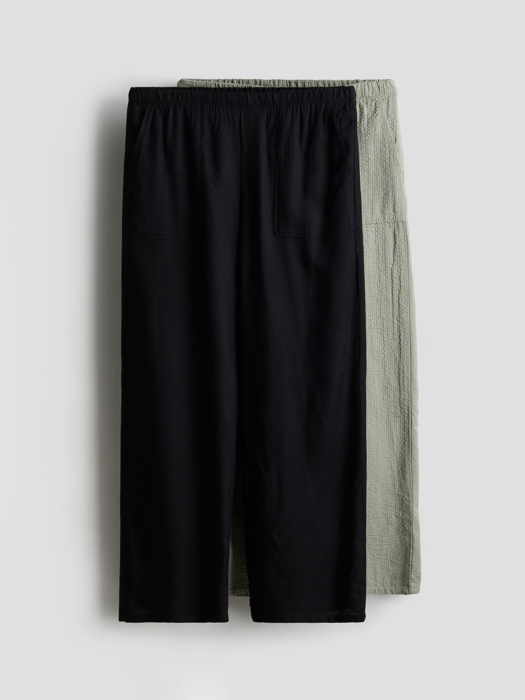 

H&M Girls 2-Pack Pull-On Trousers, Black