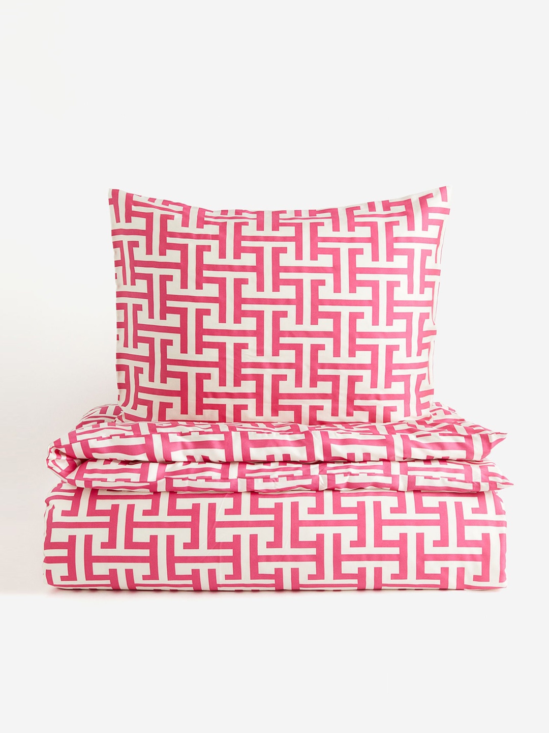 

H&M Pink Viscose Single Duvet Cover Set