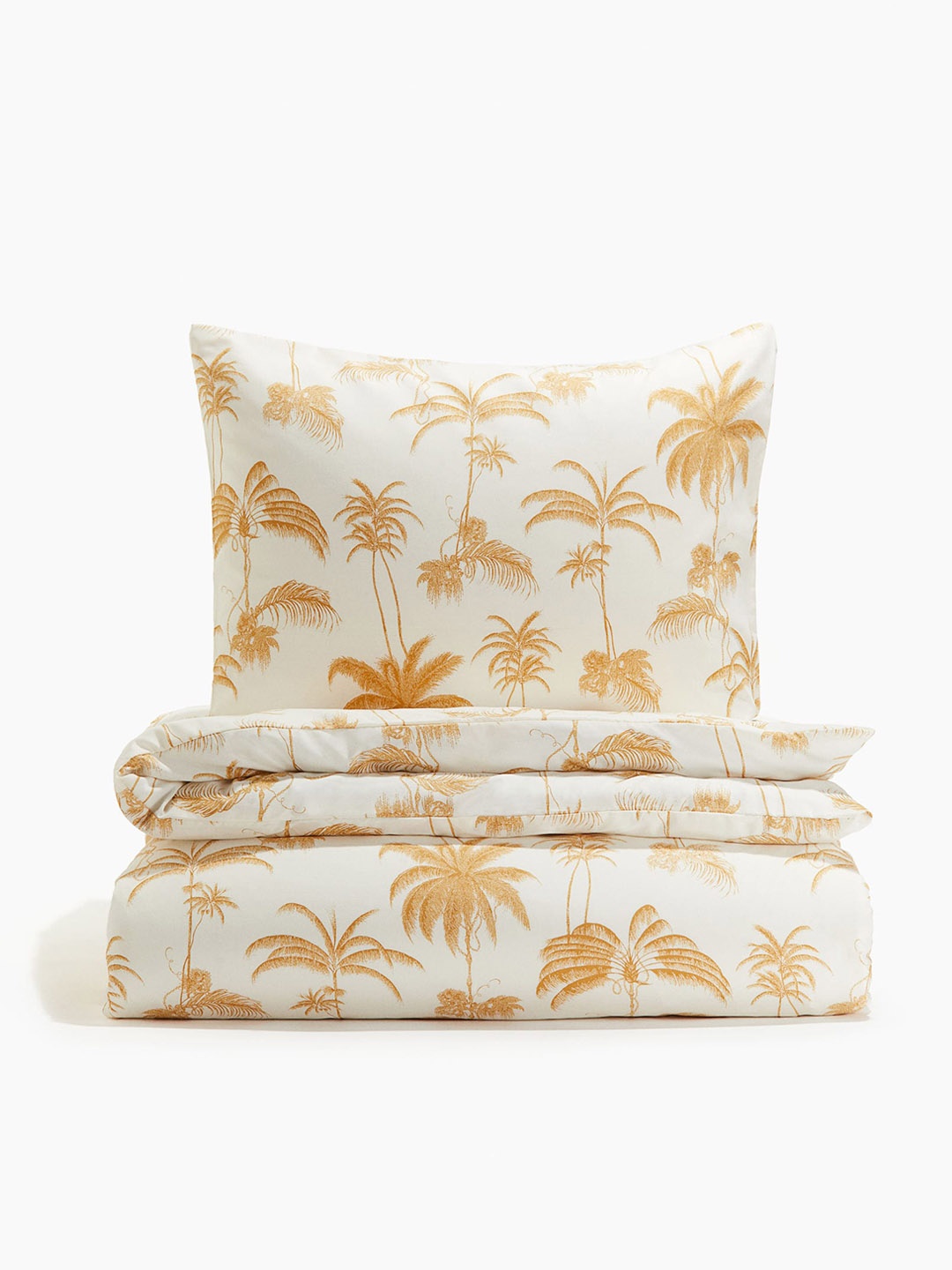

H&M White Patterned Single Duvet Cover Set