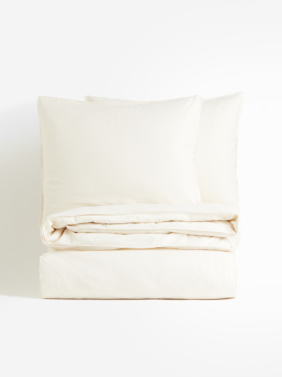 

H&M White Linen-Blend Double/King Size Duvet Cover Set