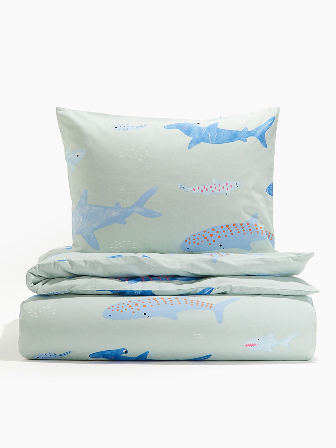 

H&M Boys Green Pure Cotton Patterned Single Duvet Cover Set