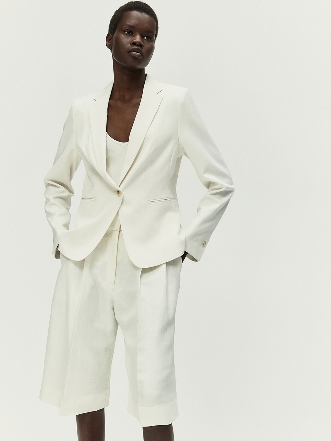 

H&M Fitted Jacket, White
