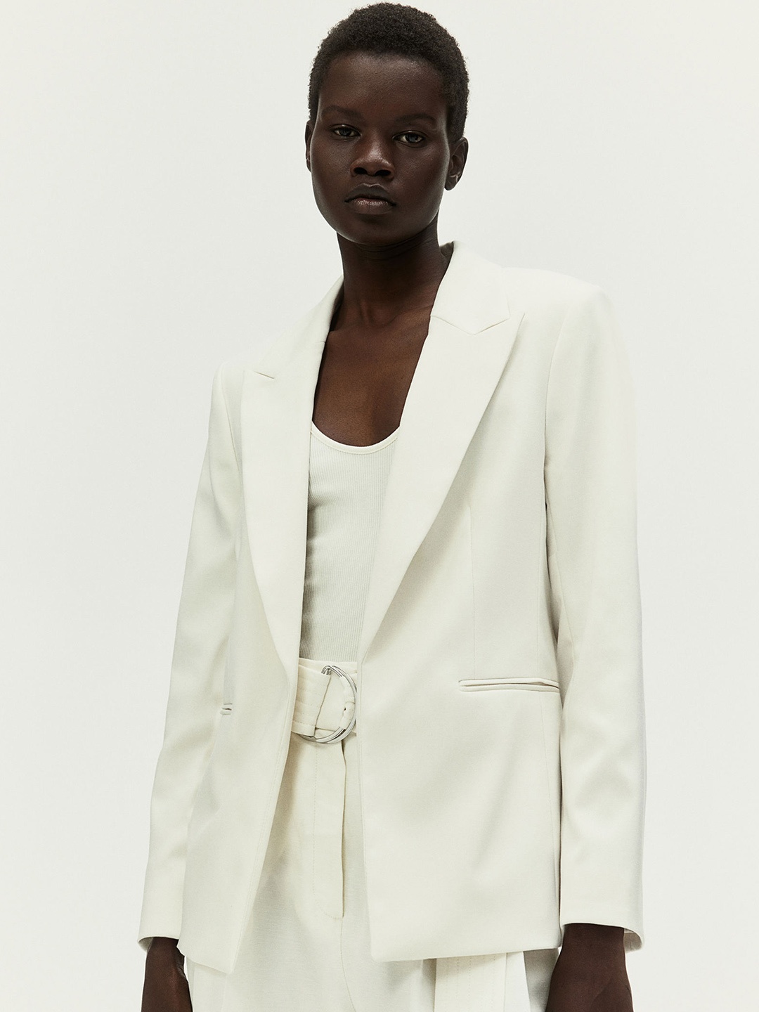

H&M Fitted Blazer, White