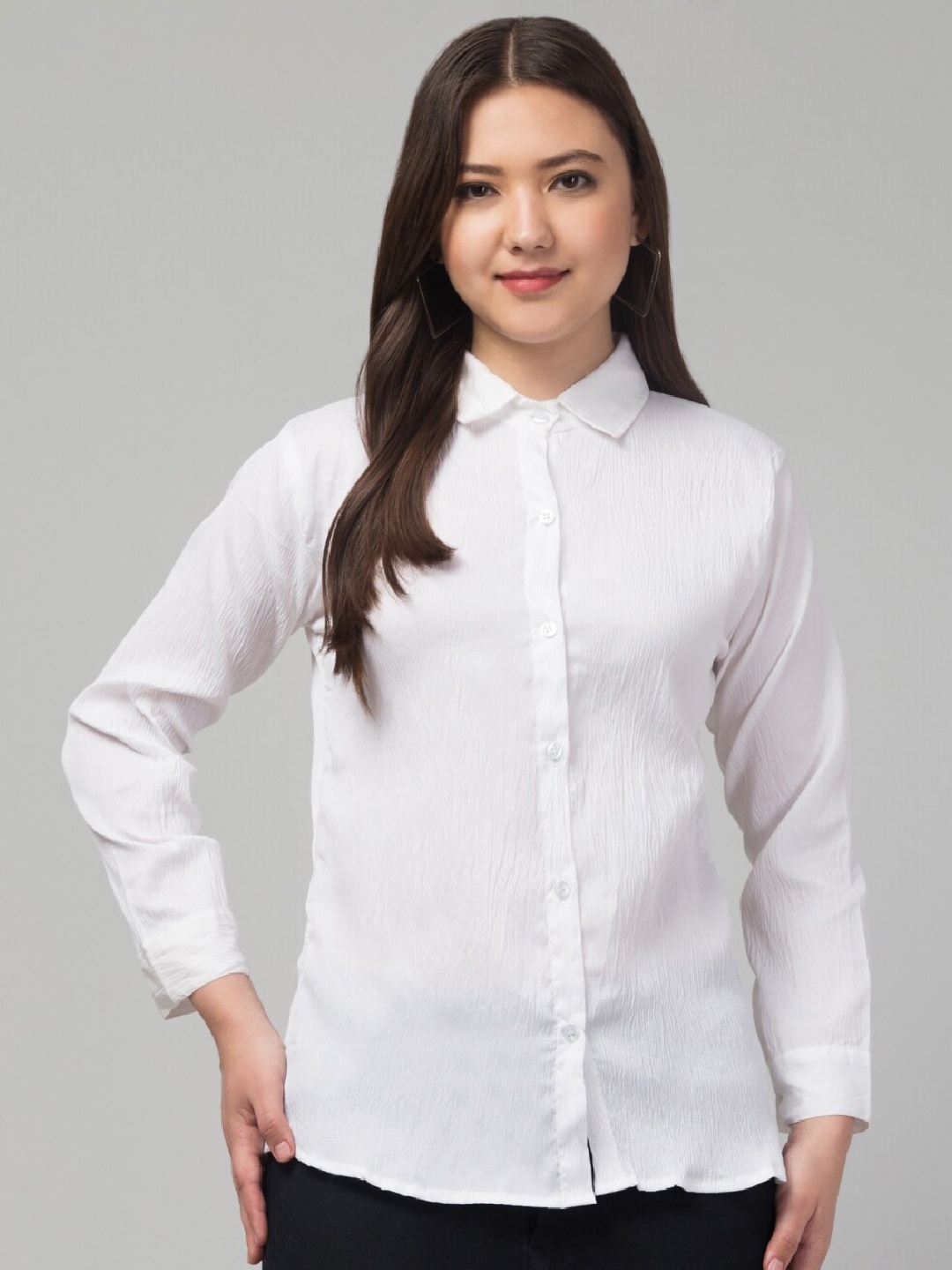 

Vastrasky Global Self Design Long Sleeves Casual Shirt, White