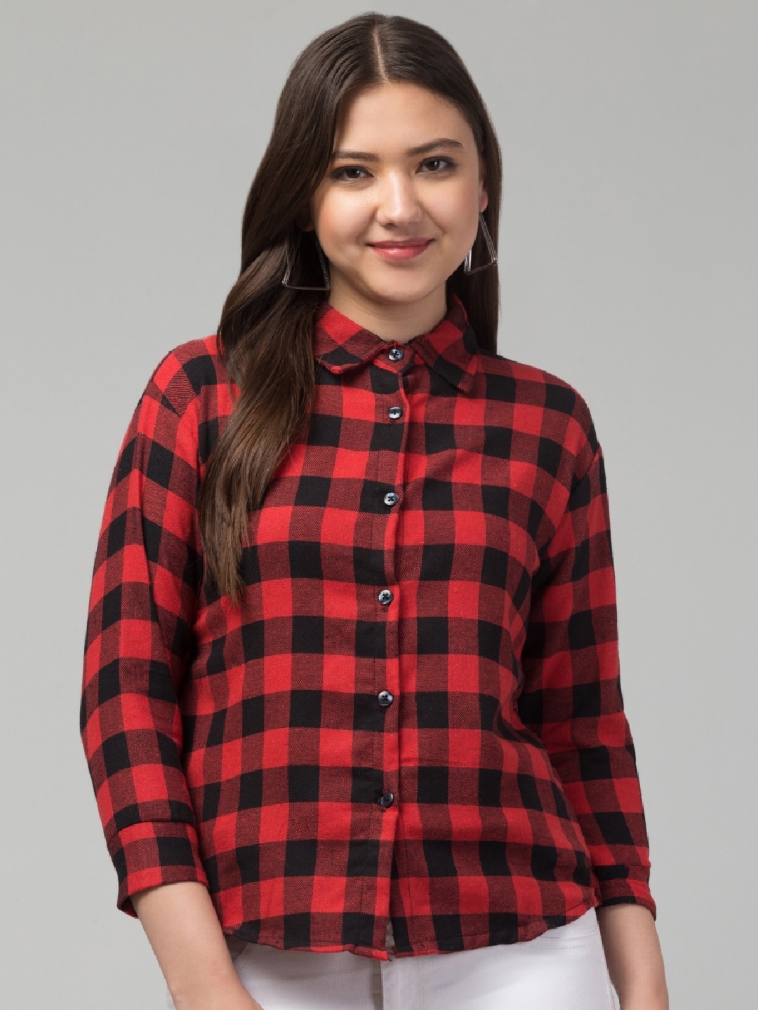 

Vastrasky Global Buffalo Checked Casual Shirt, Red