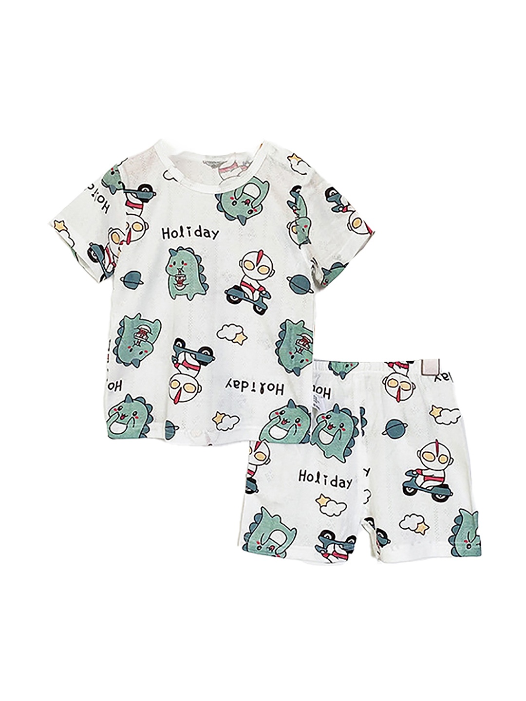 

StyleCast x Revolte Boys Graphic Printed Night Suit, White