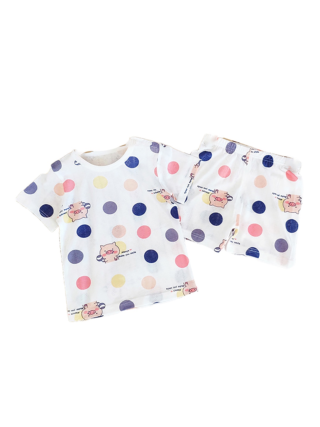 

StyleCast x Revolte Girls Polka Dots Printed Pure Cotton T-Shirt & Shorts, White