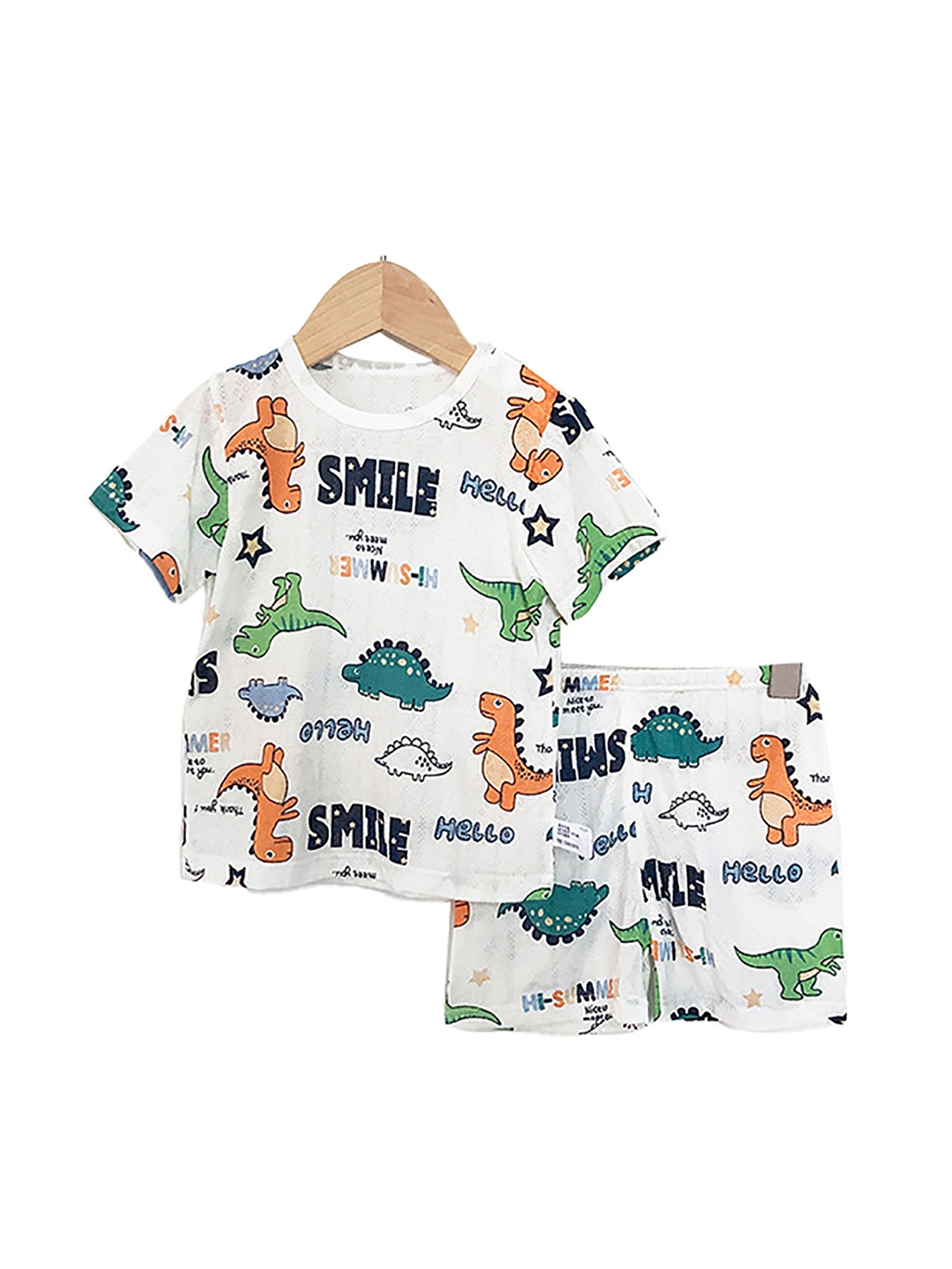 

StyleCast x Revolte Boys Graphic Printed Pure Cotton T-Shirt & Shorts, White