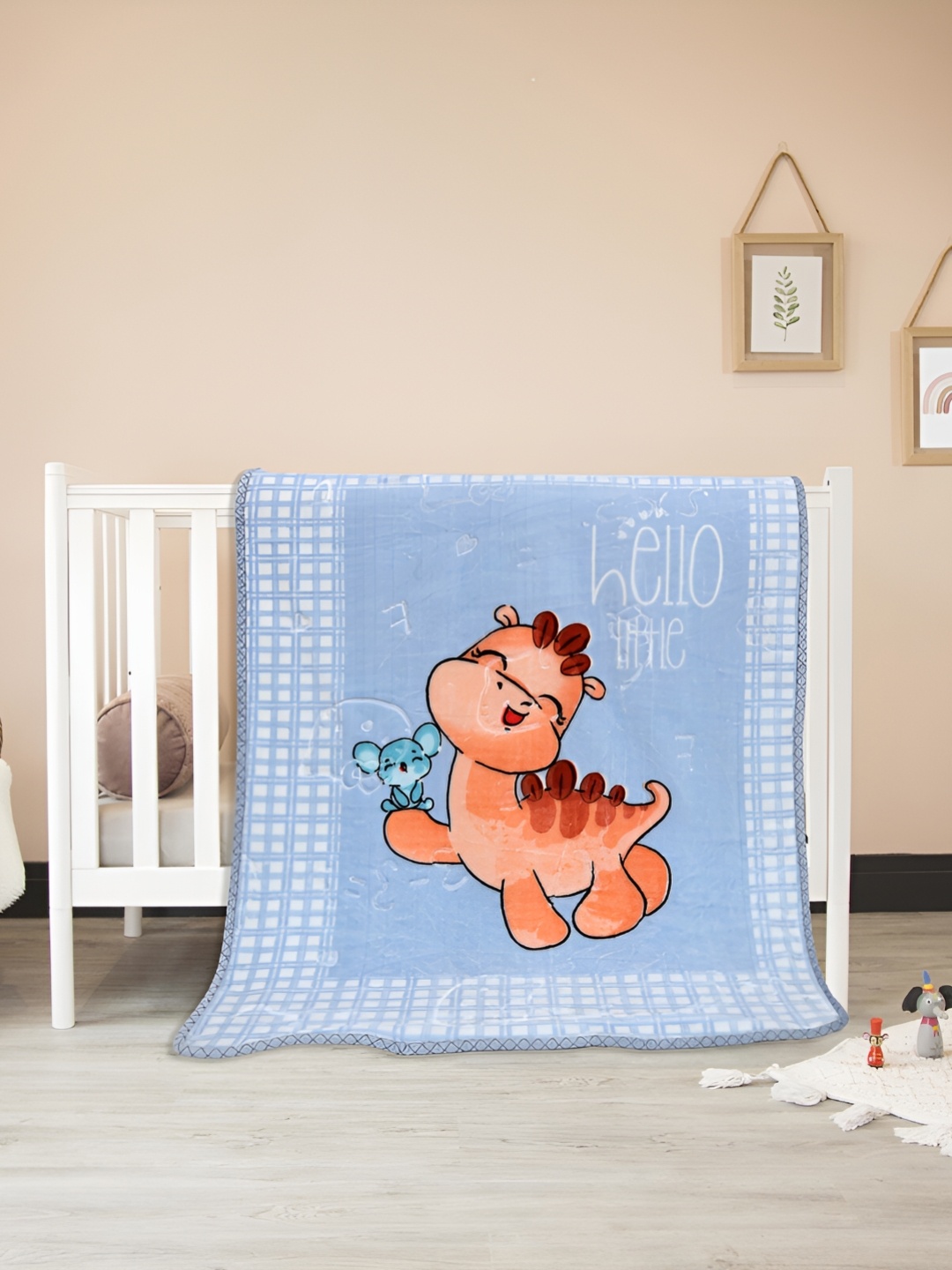 

WINSTON HOME Blue & Orange Printed Microfiber Mild Winter 600 GSM Single Bed Blanket