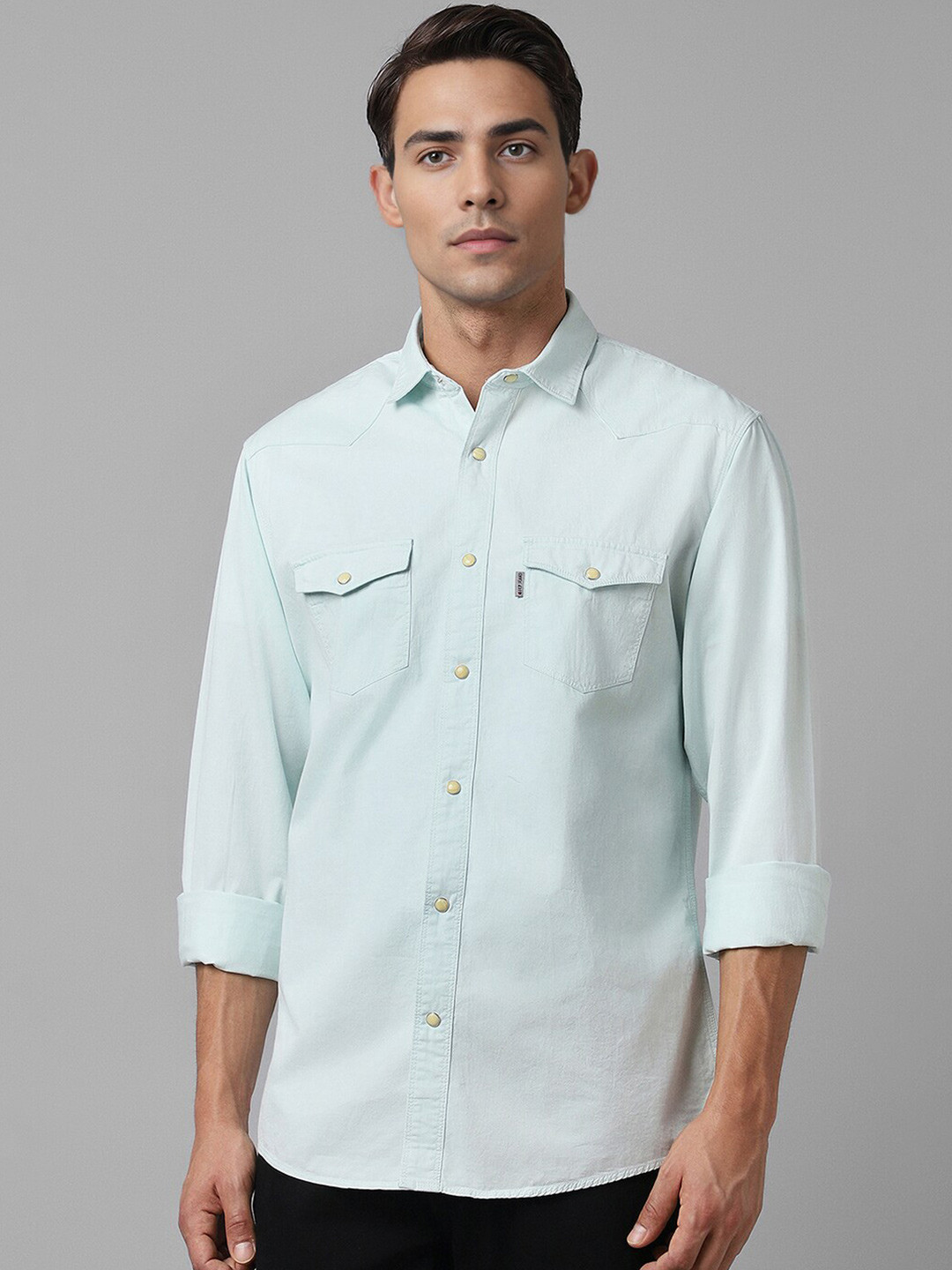 

Louis Philippe Jeans Slim Fit Pure Cotton Casual Shirt, Blue