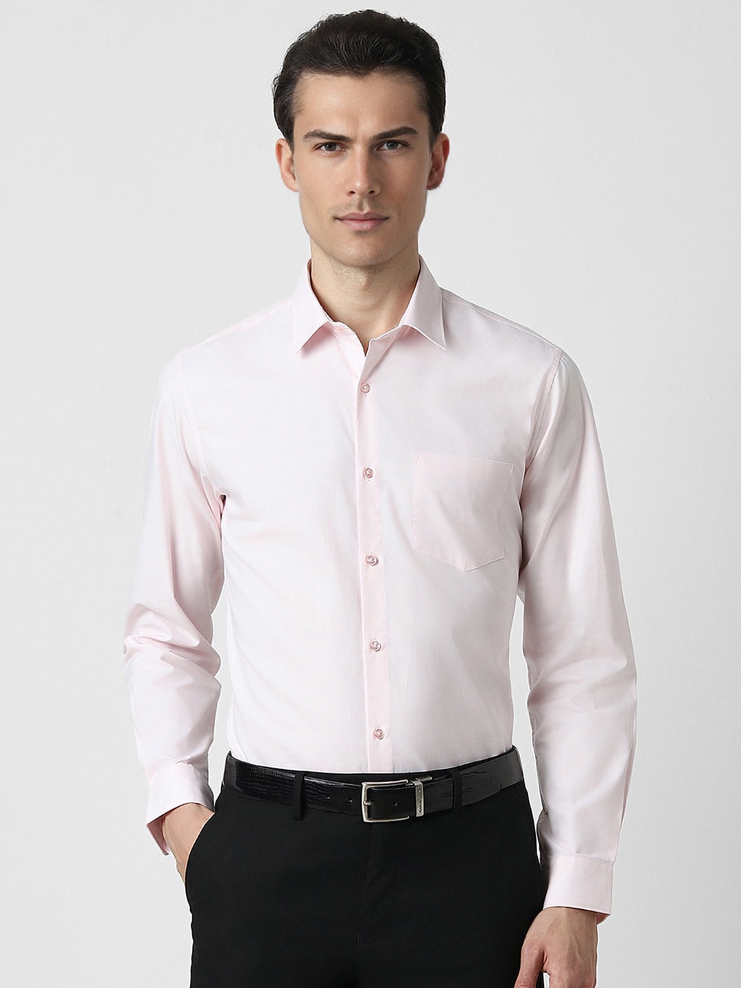 

Peter England Slim Fit Spread Collar Formal Shirt, Pink