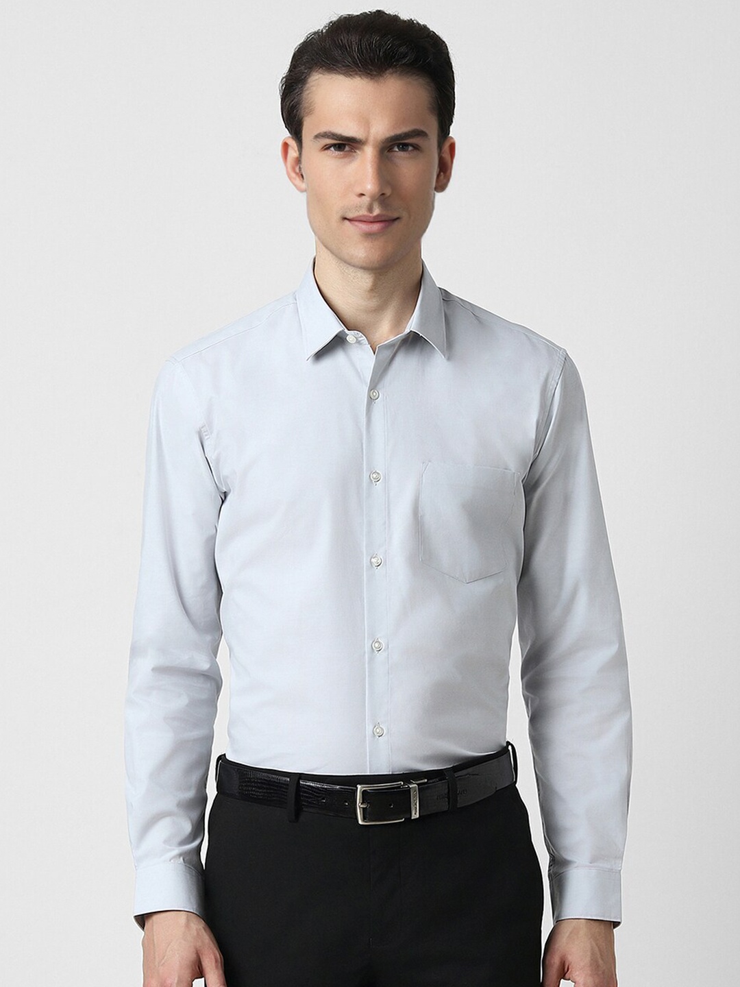 

Peter England Spread Collar Formal Shirt, Blue