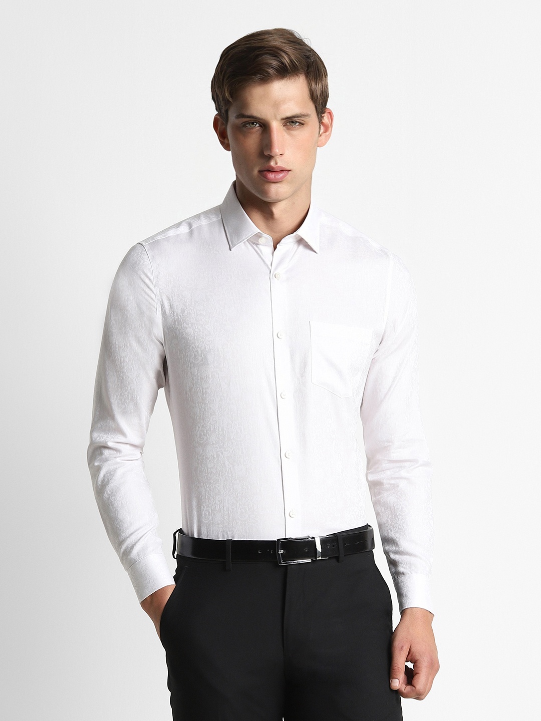 

Peter England Elite Slim Fit Pure Cotton Formal Shirt, White