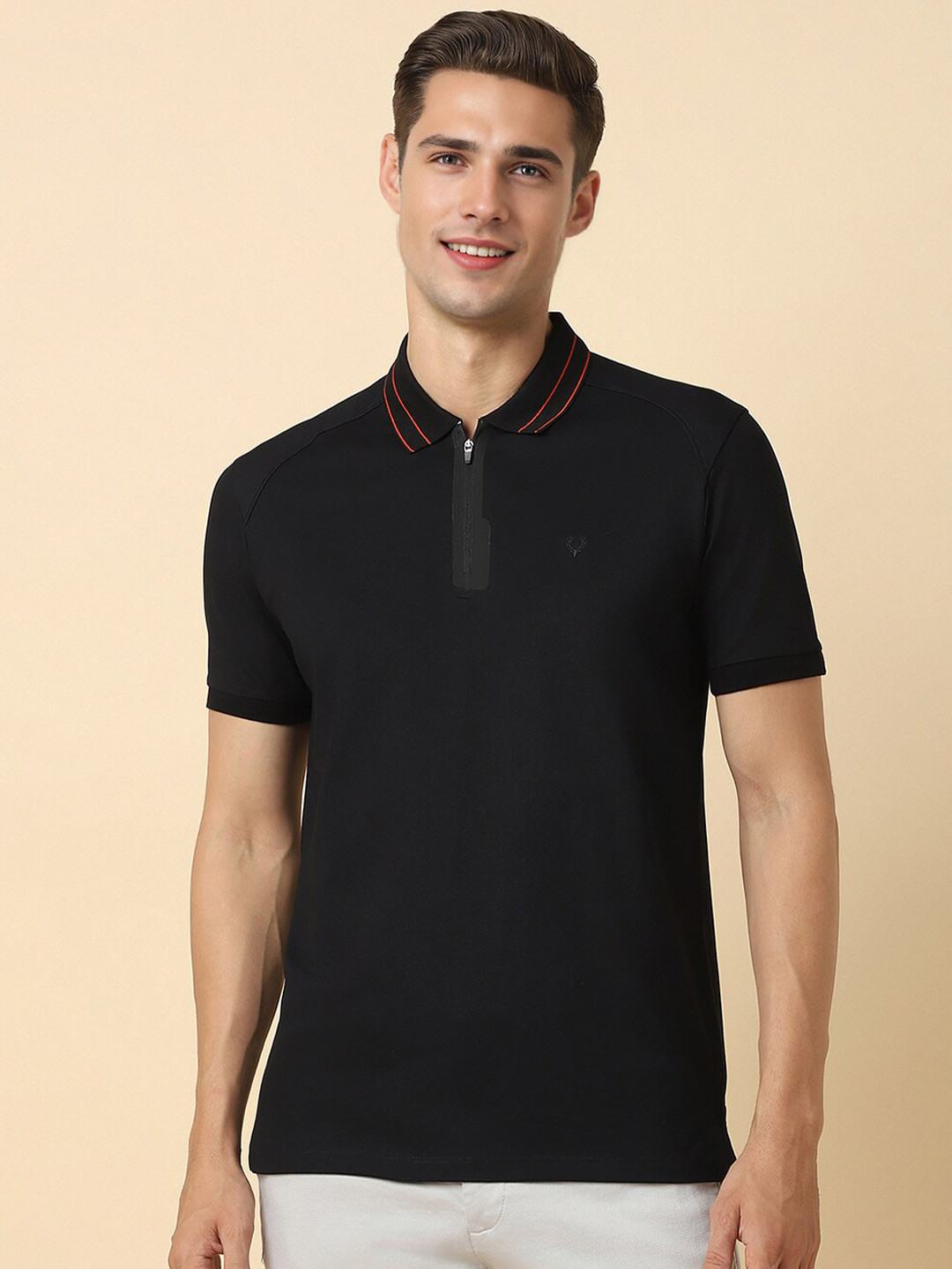 

Allen Solly Polo Collar Cotton T-shirt, Black