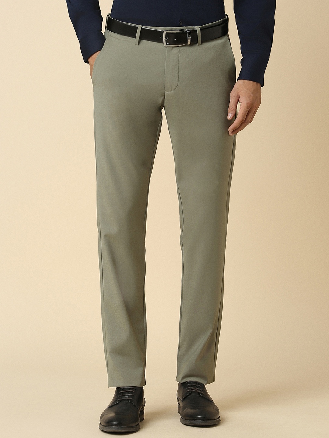 

Allen Solly Men Slim Fit Trousers, Olive